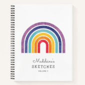 Moderne Rainbow Kinder Aangepaste illustraties Notitieboek (Voorkant)