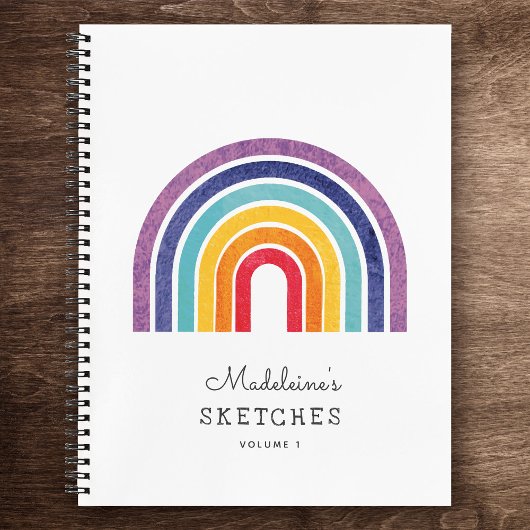 Moderne Rainbow Kinder Aangepaste illustraties Notitieboek