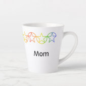 Moderne Rainbow Star Latte Mug personnalisé (Droite)
