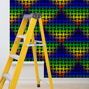 Moderne Rainbow Weave Diamond Pattern Peel Stick Behang