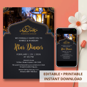 Moderne Ramadan Iftar Diner Nacht Lantaarns Kaart