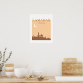 Moderne Ramadan Mubarak-moskee Poster (Keuken)