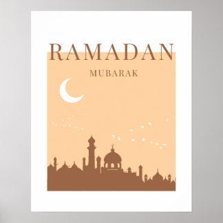 Moderne Ramadan Mubarak-moskee Poster