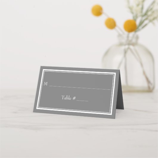 Moderne Rand Minimalistische Grijze Trouwdag (Voorkant)