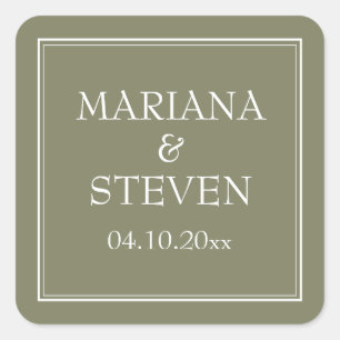 Moderne rand minimalistische groene vierkante stic sticker