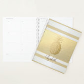 Moderne rayures dorées féminines, Ananas doré (Devant avec enveloppe)