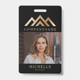 Moderne real estate promotionele makelaar naam tag badge