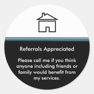 Moderne Realtor Referral Waardering Ronde Sticker