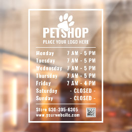 Moderne rechthoek je Logo openingstijden. Zakelijk Raamsticker