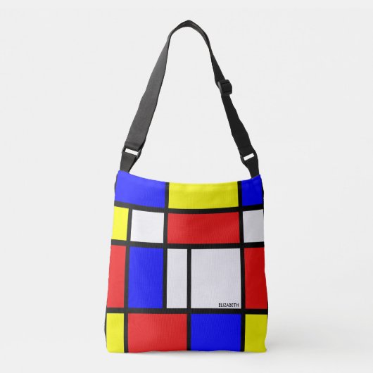 Moderne Red Blue White Abstract Crossbody Tas (Voorkant)