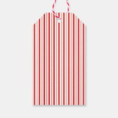 Moderne  Red Bow Candy Cane Stripes Vakantie Cadeaulabel (Achterkant)