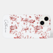 Moderne  Red Cupid Angels Floral Toile Case-Mate iPhone Case (Achterkant (horizontaal))