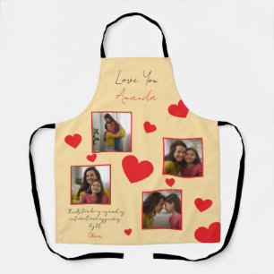 Moderne Red Hearts Verwant Fotocollage Schort