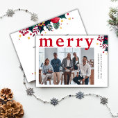 Moderne Red Merry Fotobedrijf Feestdagenkaart