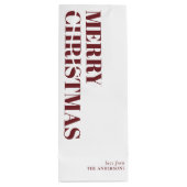 Moderne Red Minimal Hedendaagse vakantie Wijn Cadeautas (Achterkant)