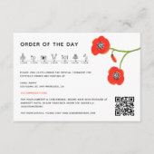 Moderne Red Poppy Wedding Timeline Enclosure kaart (Voorkant)