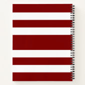 Moderne Red Stripes Script Naam Notitieboek (Achterkant)