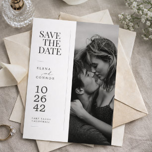 Moderne Redactionele Fototrouwkaart Save the Date