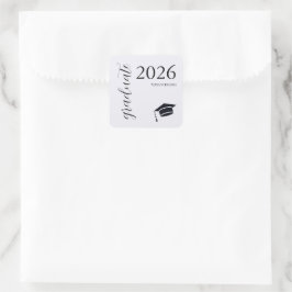 Moderne Redactionele Script 2026 Signature Afstude Vierkante Sticker