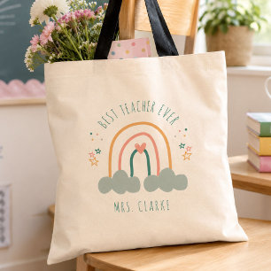 Moderne Regenboog Beste Leraar Ooit Waarderingsges Tote Bag