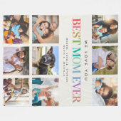 Moderne regenboog Beste moeder ooit foto-inklage f Fleece Deken (Voorkant (Horizontaal))