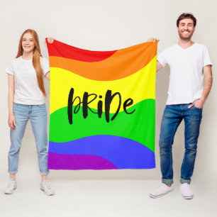 Moderne regenboog fleece deken