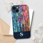Moderne regenboog glitter edelstenen monogram Case-Mate iPhone case