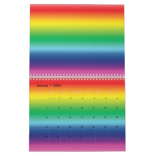 Moderne regenboog gradiënt kleuren LGBT vlag gay p Kalender