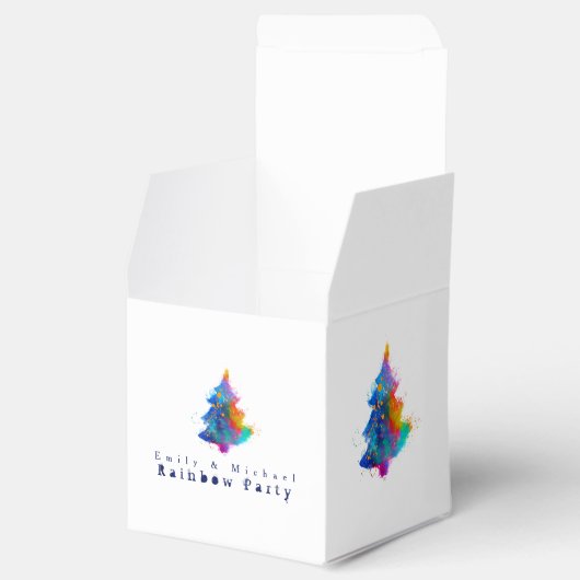 Moderne Regenboog Kerstboom Custom Klein Bedankdoosjes (Geopend)