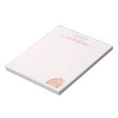 Moderne regenboog met een roze spoelroos met flora notitieblok (Gedraaid)