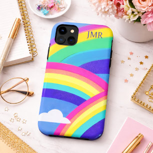 Moderne Regenboog Monogram iPhone 11 Hoesje
