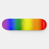 Moderne Regenboog Mozaïek Script Naam Skateboard (Horizontaal)