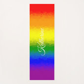 Moderne Regenboog Mozaïek Script Naam Yogamat (Voorkant)
