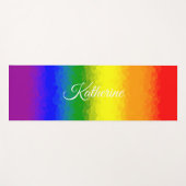 Moderne Regenboog Mozaïek Script Naam Yogamat (Voorkant (horizontaal))