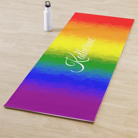 Moderne Regenboog Mozaïek Script Naam Yogamat (In situ)