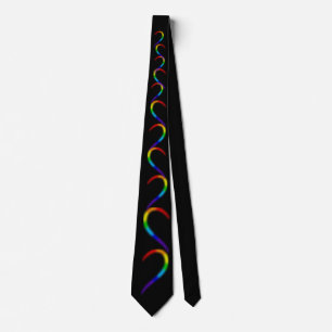 Moderne Regenboog Neon Golf Abstracte Zwarte Halse Stropdas