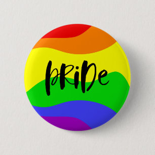 Moderne regenboog ronde button 5,7 cm