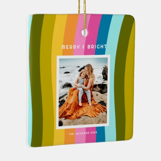 Moderne Regenboog Vrolijk en Helder Verticaal Keramisch Ornament (Rechts)