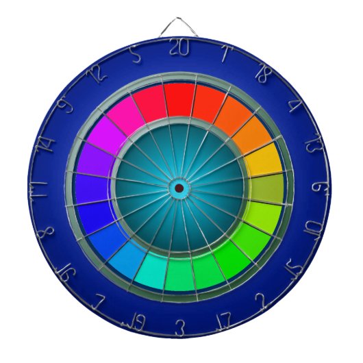 Moderne regenboogblauw dartboard-minimalisme dartbord (Voorkant)