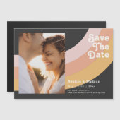 Moderne regenboogdonkerdonkerhorizontale retour sl magnetische uitnodiging (Voorkant / Achterkant)