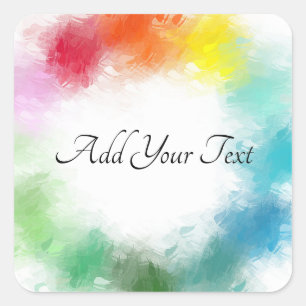 Moderne regenboogkleuren Sjabloon handgeschreven l Vierkante Sticker