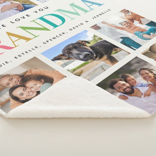 Moderne regenboogliefde grootmafotocollage familie sherpa deken (3/4)