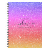 Moderne regenbooglitter scriptnaam notitieboek (Voorkant)