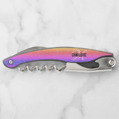 Moderne regenboogmonogram noem de kurkschroef van  kurkentrekker (Achterkant)