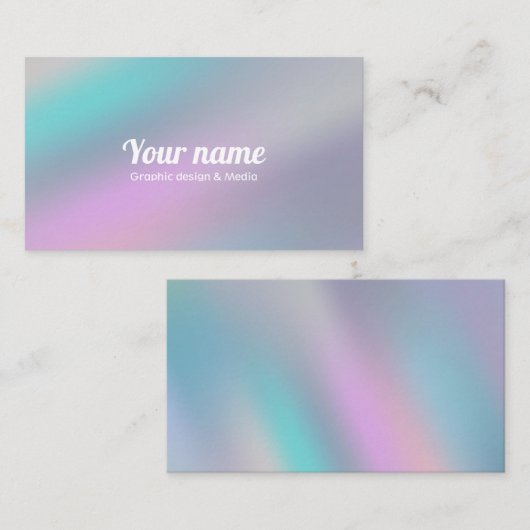 Moderne regenboogpasta met holografische stijl visitekaartje (Voorkant / Achterkant)
