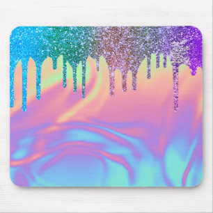 Moderne regenboogstollen maken ombre Holographic Muismat