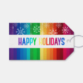 Moderne regenboogvakantie cadeaulabel (Voorkant (Horizontaal))