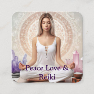 Moderne Reiki Liefde Chakra Spirituele Meditatie Vierkante Visitekaartje