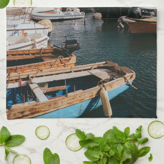 Moderne reisbestemming Foto Keepsake Theedoek (Gevouwen)