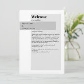 Moderne reisroute voor zwarte en witte bruiloft programma (Staand voorkant)